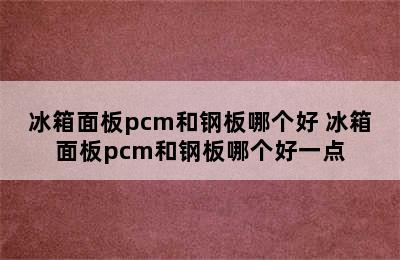 冰箱面板pcm和钢板哪个好 冰箱面板pcm和钢板哪个好一点